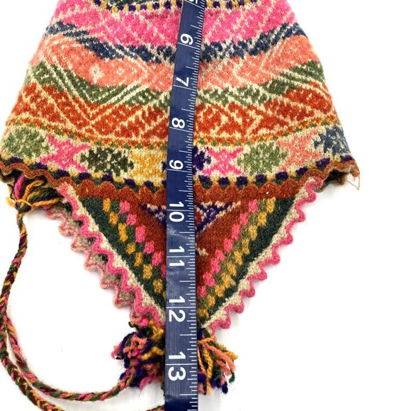 Vintage Antique Chullo Hand Knit Hat Andes Peru C 1900 main image 5
